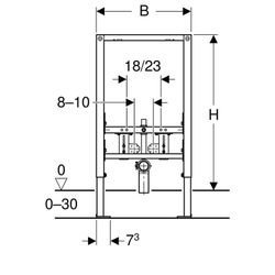 Geberit Duofix Bidet Frame-element 82 Cm