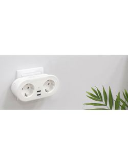Smarte Doppel-WLAN-Steckdose mit 2 Steckdosen und 2 USB-Anschlüssen