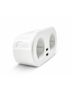 Smarte Doppel-WLAN-Steckdose mit 2 Steckdosen und 2 USB-Anschlüssen