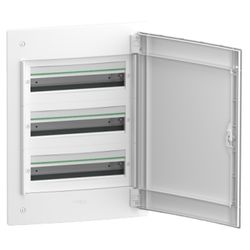 Gabinete modular PrismaSeT XS 3 Filas 18 Módulos Porta branca embutida