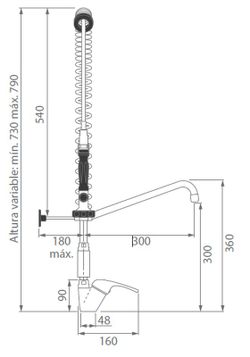 Kit leva singola mini maniglia diritta standard