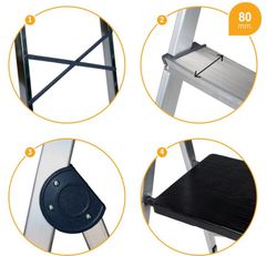 Escalera aluminio 8 peldaños HABITEX