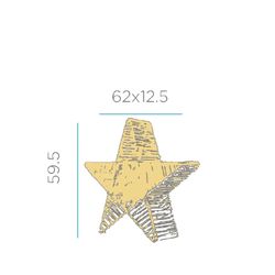 Estrella decorativa SISINE STAR 60 con batería para uso interior y exterior