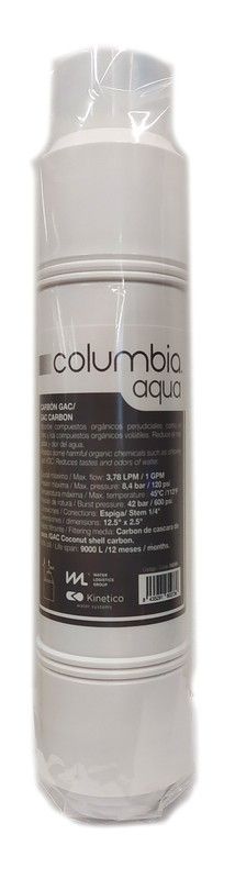 Filtro carbón granulado GAC para fuentes Columbia Waterfilter
