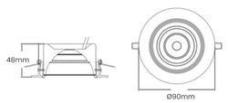 Foco Downlight ajustável LED DECOR 7W / Ø90 / CCT preto