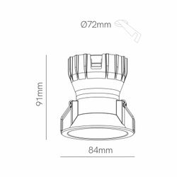 Witte 8W PULSAR LED inbouwspot met schakelaar 2700-3200-4000K Beneito Faure