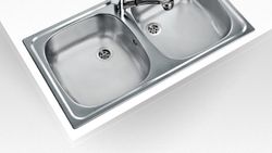 Fregadero encastrado E-50 2C de 80cm con orificio Teka