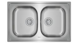 Fregadero encastrado Universe 80 T-XP 2C de acero inoxidable en 80cm sin orificio Teka