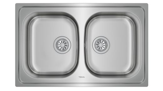 Pia de encastrar Universe 80 T-XP 2C em inox de 80cm sem furo Teka