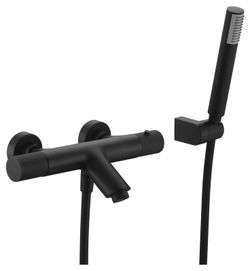 Torneira termostática para banheira e chuveiro série Line preto fosco