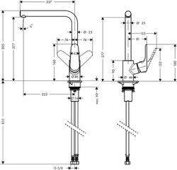 Miscelatore da cucina monocomando cromato per lavabo Hansgrohe