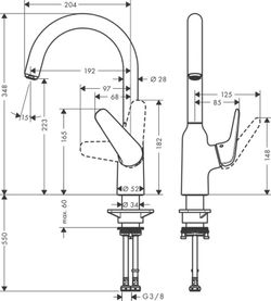 Focus M42 eengreepsmengkraan keuken 220, 1jet