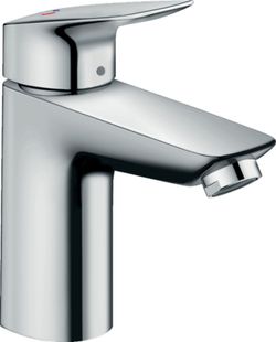 Grifo monomando de lavabo Logis 100 CoolStart con vaciador automático Hansgrohe