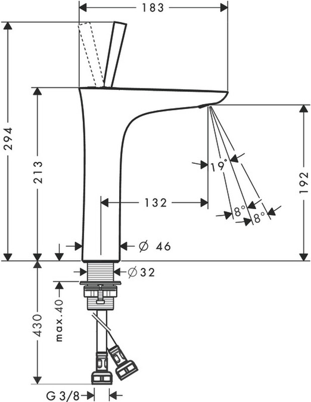 Grifo monomando lavabo Puravida blanco/cromo Hansgrohe — Rehabilitaweb