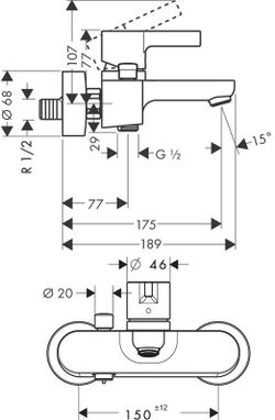Grifo monomando para baño o ducha Metris S cromado Hansgrohe