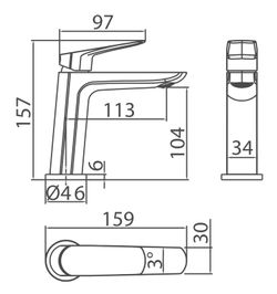 Grifo monomando para lavabo acabado en latón cromado Bélgica Imex