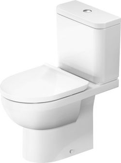 Sanita de piso Duravit Rimless® com tanque baixo, cisterna de alimentação inferior e assento de vaso sanitário sem fechamento suave Duravit No.1