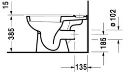 Wc da terra Duravit D-Code per serbatoio basso con uscita orizzontale