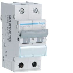 Interruptor automático 1P+N 25A curva-C 6kA Hager