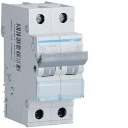 Interruptor automático 1P+N 40A curva-C 6kA Hager