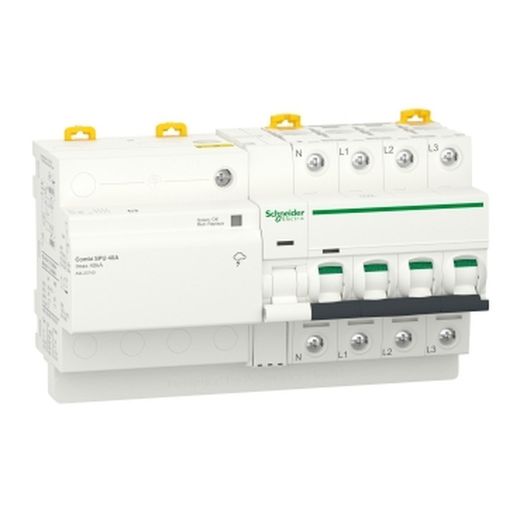Disjuntor com proteção combinada contra surtos, 3P + N, 40 A