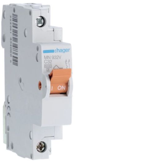 Interruptor automático magnetotérmico 1P+N 32A Curva-C estrecho