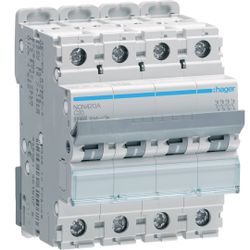 Interruptor automático magnetotérmico 4P 20A curva C Hager