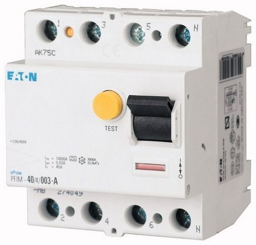 Interruptor diferencial 4 Polos PFIM-40/4/003-MW Eaton