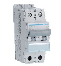 Interruptor automático magnetotérmico serie M 2P 16A curva C 6/10kA