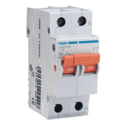 Interruptor automático magnetotérmico serie MN, 1P+N, 16A, curva C, 6KA