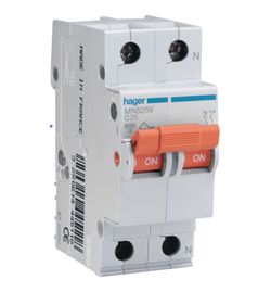 Interruptor automático magnetotérmico serie MN 1P+N 25A curva C 6KA
