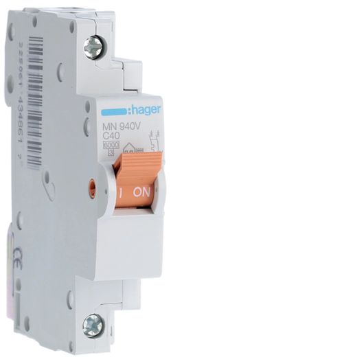 Interruptor automático magnetotérmico série MN, 1P+N, 40A, C, 6KA