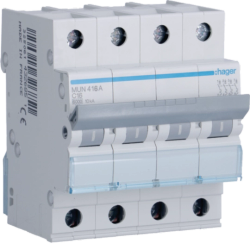 Interruptor automático magnetotérmico serie MU 4P 6A curva C 6KA