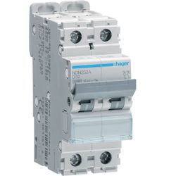Interruptor automático magnetotérmico serie N 2P 32A curva D 10/15kA