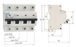 Leistungsschalter RV303H 4P 125A Kurve C