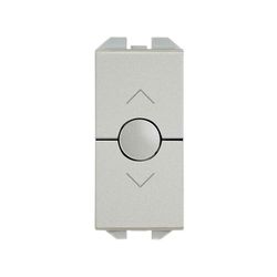 Interruptor de persianas Simon 270 con 3 posiciones y módulo estrecho aluminio