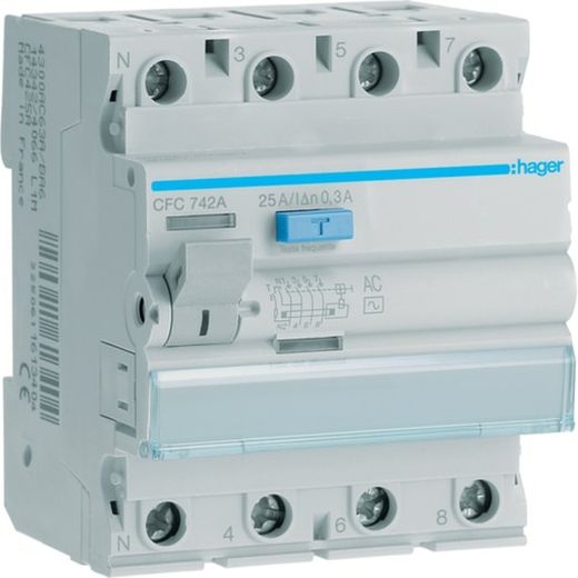 Differentialschalter 4P 40A 300mA Typ AC Hager