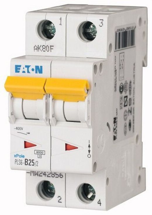 Interruptor magnetotérmico automático 2 polos PLS6-C25/2 25A Eaton