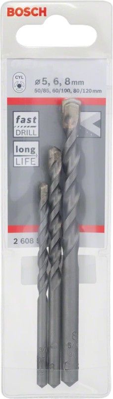 Juego de 3 brocas para hormigón CYL-5
