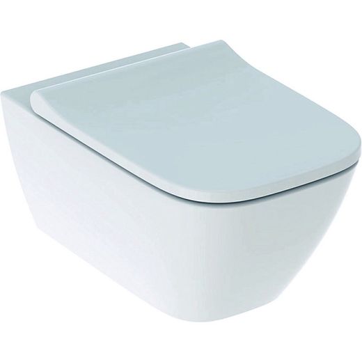 Siège de toilette à fond profond et siège suspendu Geberit Smyle Square avec Rimfree