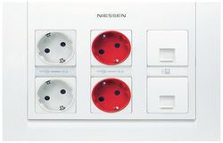 Kit 3 colunas 2BL + 2RJ + 2RJ45 incorporar branco