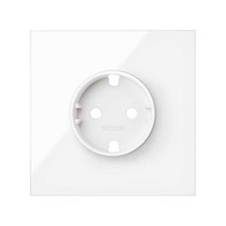 Kit front para 1 elemento con 1 base de enchufe schuko blanco brillante Simon 100