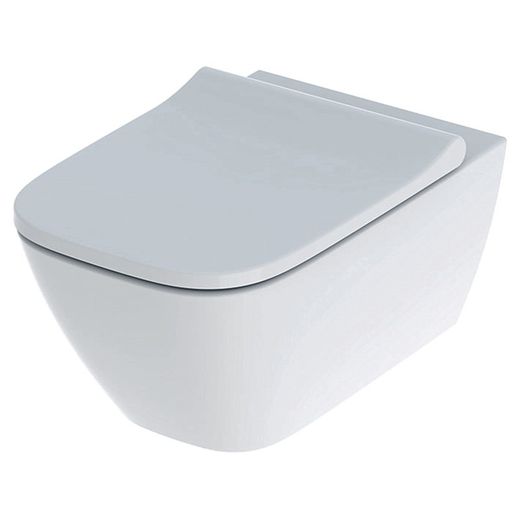 Randloze hangende toiletset met Smyle vierkante Geberit toiletzitting