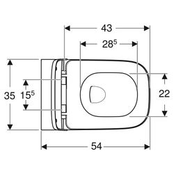 Randloze hangende toiletset met Smyle vierkante Geberit toiletzitting
