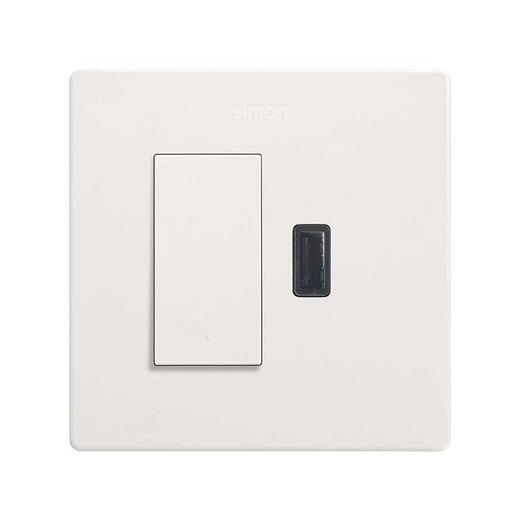 Kit monobloc interrupteur bouton poussoir + chargeur USB A Simon 270 2.1A SmartCharge blanc