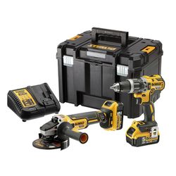 Akku-Bohrschrauber-Set DCD796 + Akku-Schleifgerät-Set DCG405 Dewalt
