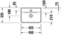 Lavabo D-Neo senza troppopieno e senza foro