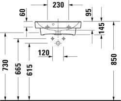 Waschbecken / Waschbecken für 500mm Möbel Duravit No.1
