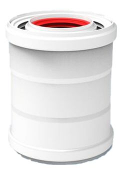 Manguito unión de salida de humos Hembra-Hembra diámetro 80-110mm en aluminio blanco