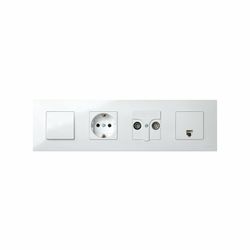 Moldura compacta para 4 elementos branco Simon 27 Play